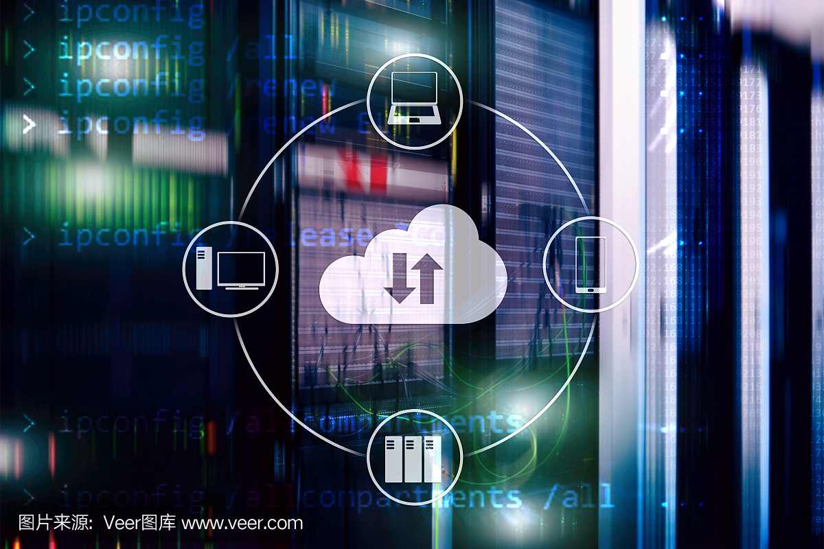 云服務(wù)器與計(jì)算、數(shù)據(jù)存儲(chǔ)與處理。互聯(lián)網(wǎng)和技術(shù)的概念。